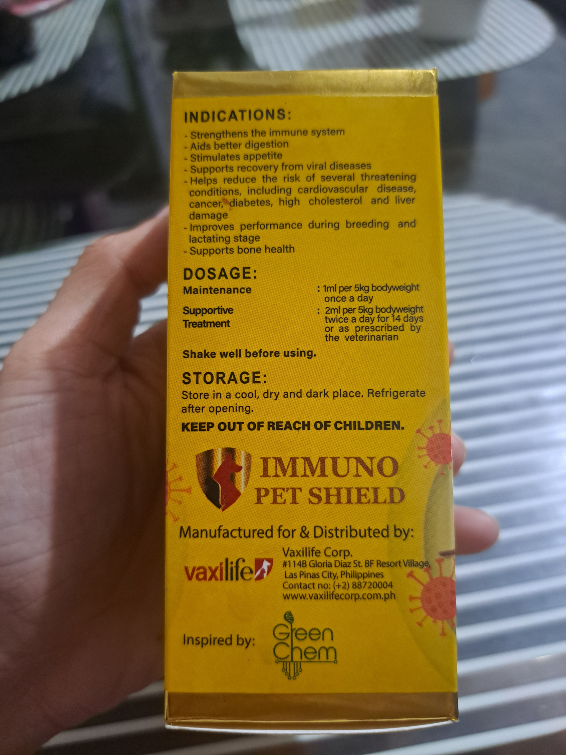 Immuno pet shield dosage
